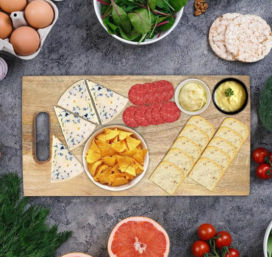 Premium Mango Wood Serving & Cutting Board (15 x 8 Inch) | Handcrafted Wooden Chopping Board for Kitchen, Cheese, Charcuterie & Snacks My Store
