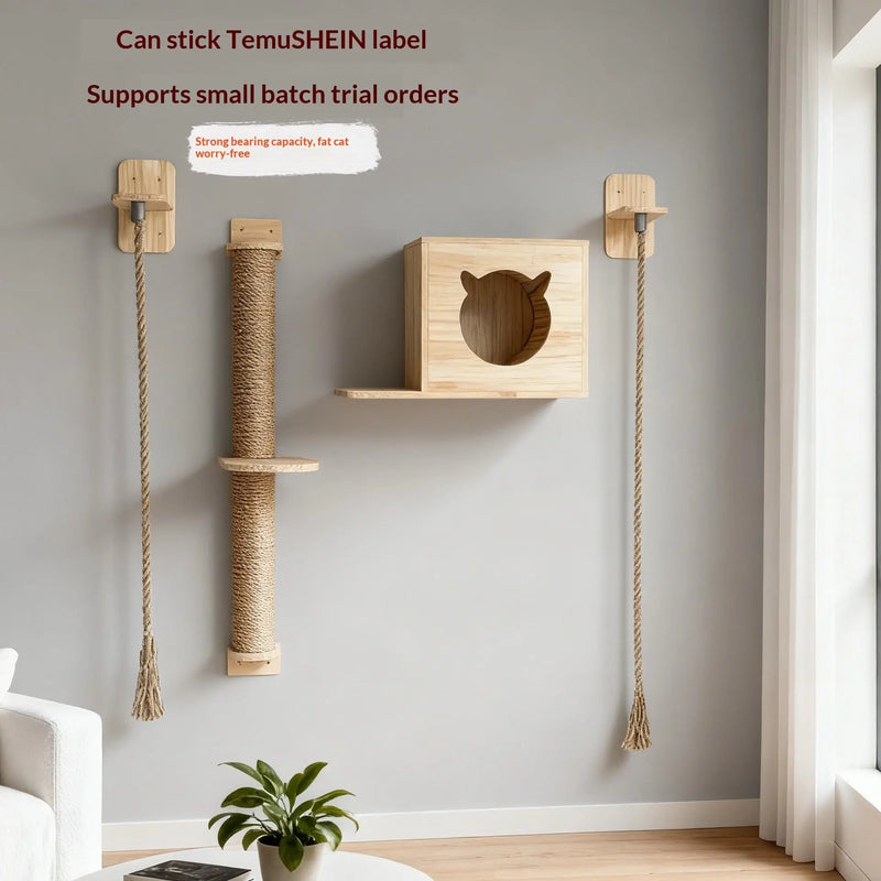 Cat Tree with Scratching Post, Jumping Platform, and Cat Bed Complete Set