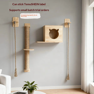Cat Tree with Scratching Post, Jumping Platform, and Cat Bed Complete Set