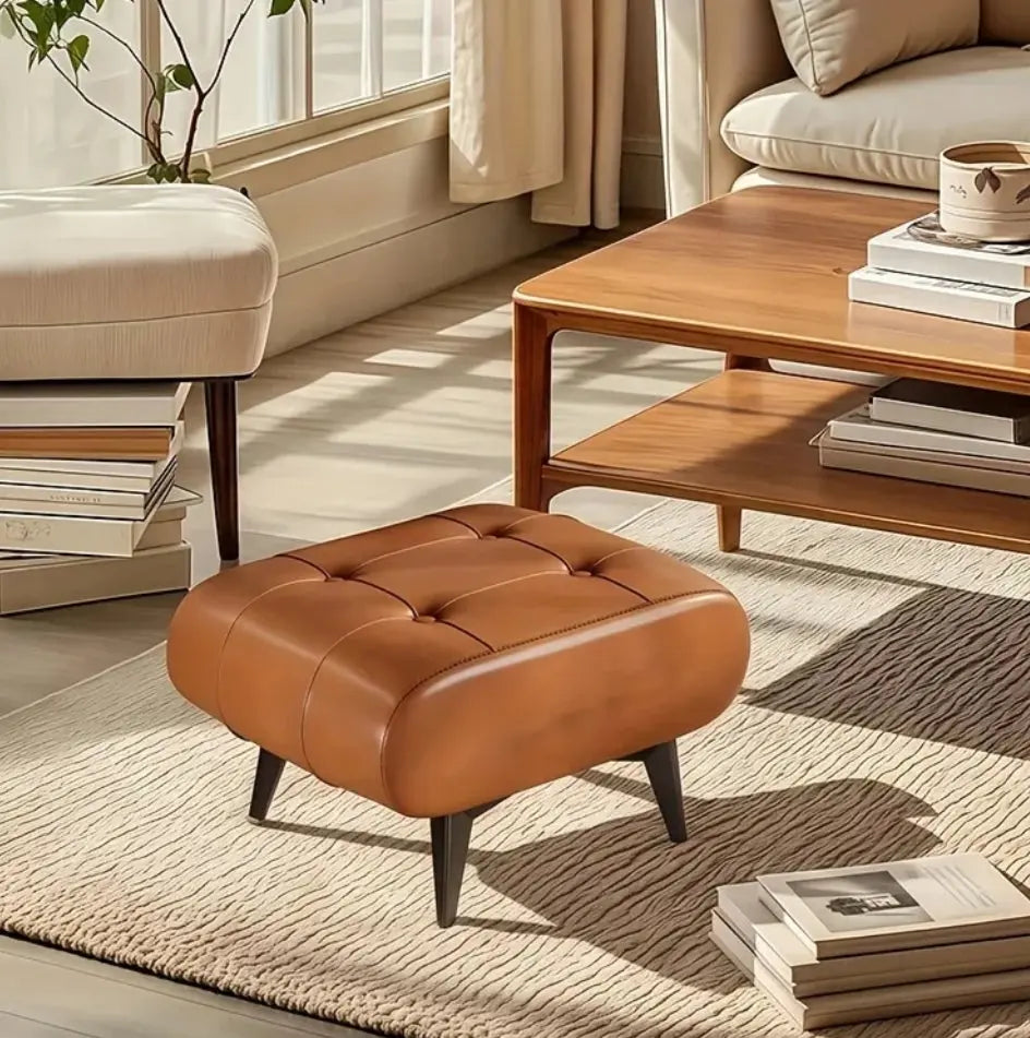 Home Living Room Low Stool Door Handle - Artificial Sofa, Footrest, Coffee Table, Small Stool for Changing Shoes, Retro Wax Stool, Minimalist Stool Royal Flint