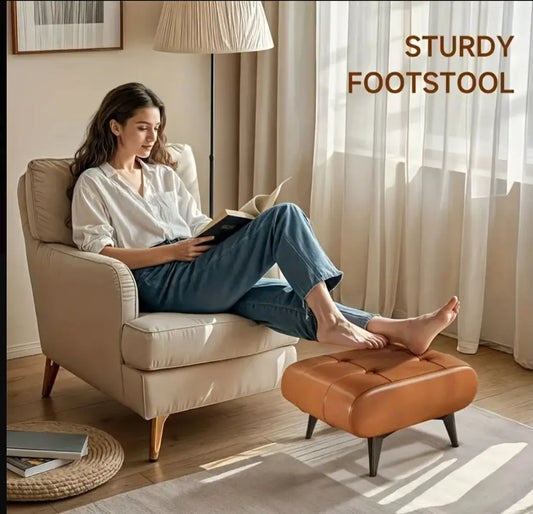 Home Living Room Low Stool Door Handle - Artificial Sofa, Footrest, Coffee Table, Small Stool for Changing Shoes, Retro Wax Stool, Minimalist Stool Royal Flint