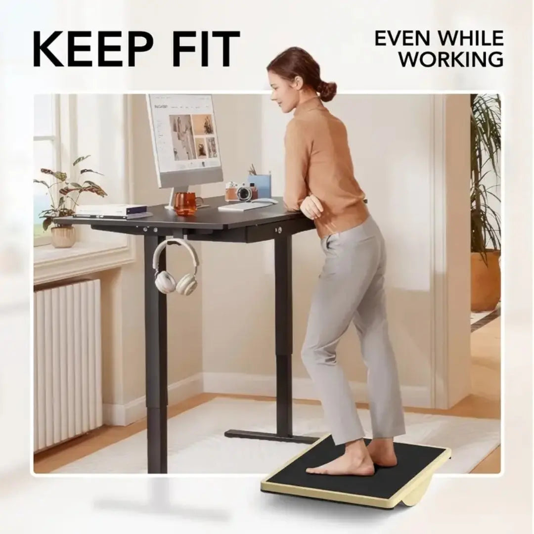 Wobble Board for Adults with Anti-Slip Surface, Ideal for Physical Therapy and Core Strength Training at Standing Desks, Wooden Rocker Board Royal Flint