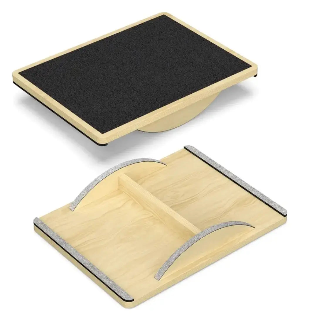 Wobble Board for Adults with Anti-Slip Surface, Ideal for Physical Therapy and Core Strength Training at Standing Desks, Wooden Rocker Board Royal Flint