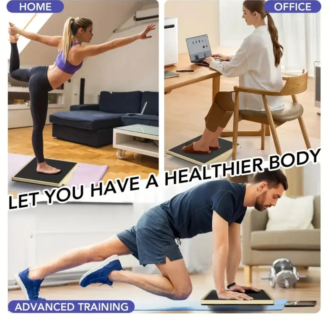 Wobble Board for Adults with Anti-Slip Surface, Ideal for Physical Therapy and Core Strength Training at Standing Desks, Wooden Rocker Board Royal Flint