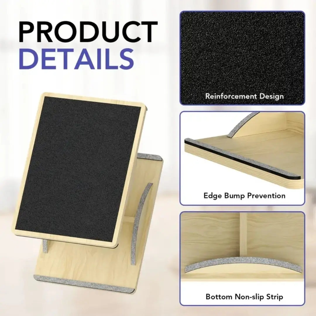 Wobble Board for Adults with Anti-Slip Surface, Ideal for Physical Therapy and Core Strength Training at Standing Desks, Wooden Rocker Board Royal Flint